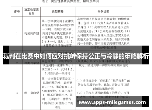 裁判在比赛中如何应对挑衅保持公正与冷静的策略解析